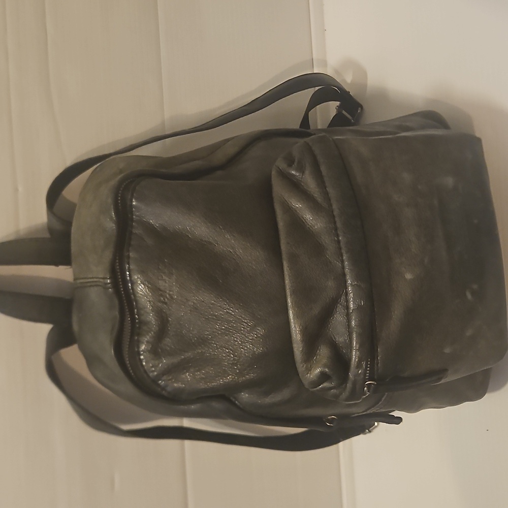 American Leather Co. Large Army Green Genuine Leather Backpack